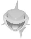 iOS Emoji Sharka(Žraloka) zastupující profilový obrázek spolužačky Šárky.